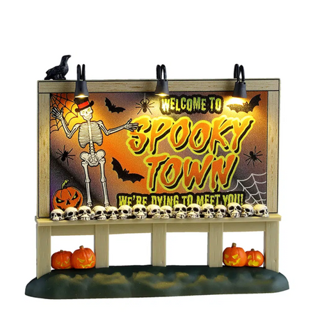 Welcome To Spooky Town Sign, B/O (4.5V) Lemax Spooky Town Accessory Lemax Spooky Town
