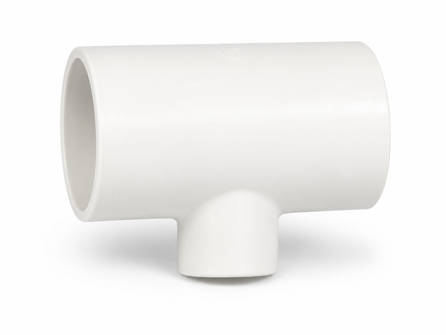 PVC Reducing Tee 1.5" to 0.5" (White) – Schedule 40 T-Joint Pipe Fitting Anhui Hefei Hongjia Co Ltd