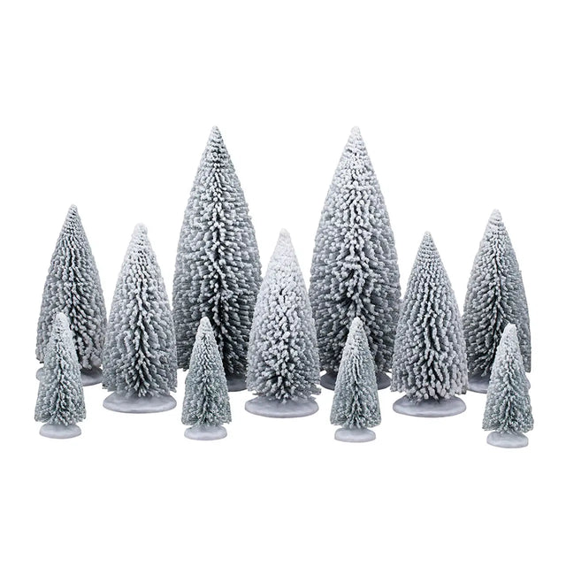 White Pine Trees Set of 11, Lemax Christmas Village Accessory Lemax
