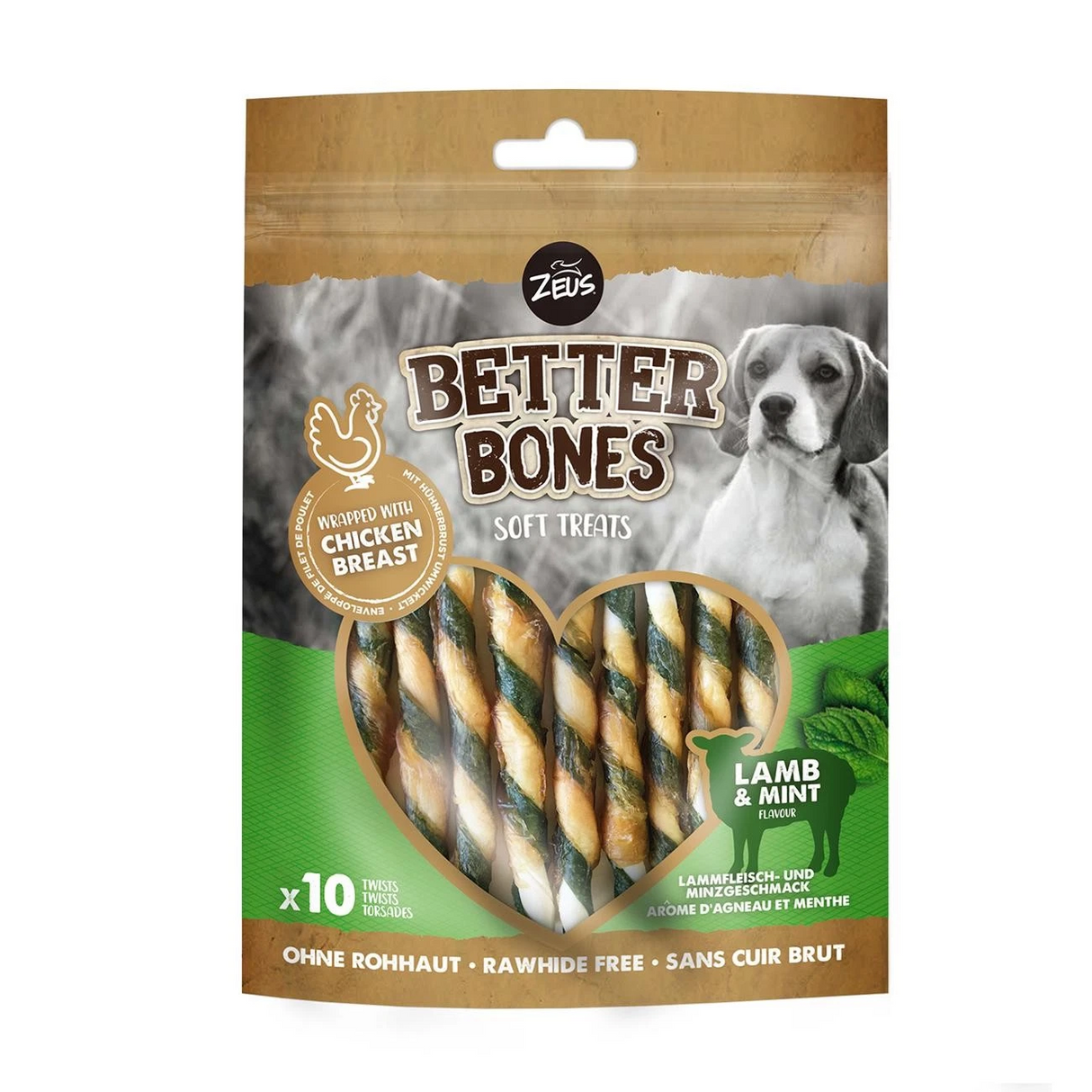 Zeus Better Bones Lamb with Mint Twists Dog Treats