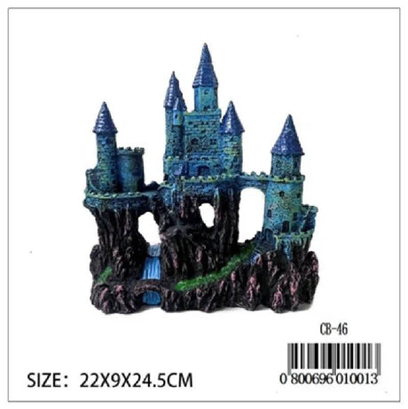 Aquarium Décor Castle on Rock CB-46 – Polyresin Ornament for Freshwater & Coldwater Tanks Anhui Hefei Hongjia Co Ltd