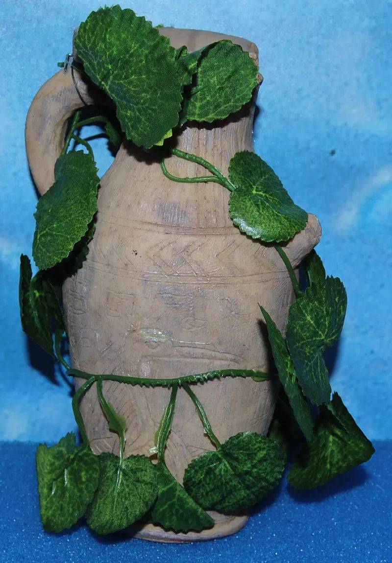 Broken Greek Pot With Plants Aquarium Resin Ornament 20cm
