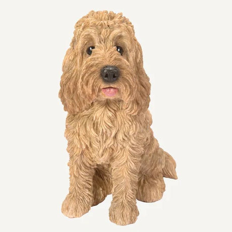 Vivid Arts Real Life Sitting Golden Cockapoo Resin Ornament Vivid Arts