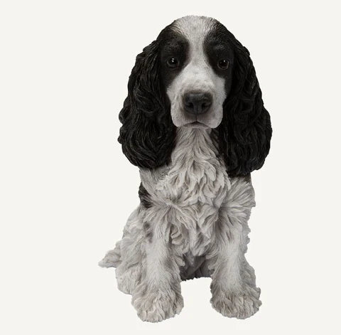 Vivid Arts Real Life Black and White Cocker Spaniel Resin Ornament Vivid Arts