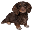 Long Haired Chocolate and Cream Dachshund Ornament by Vivid Arts Vivid Arts