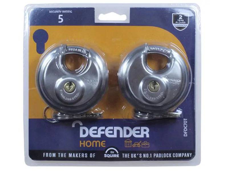 Squire Defender DFDC70T Twin Discus Padlock 70mm