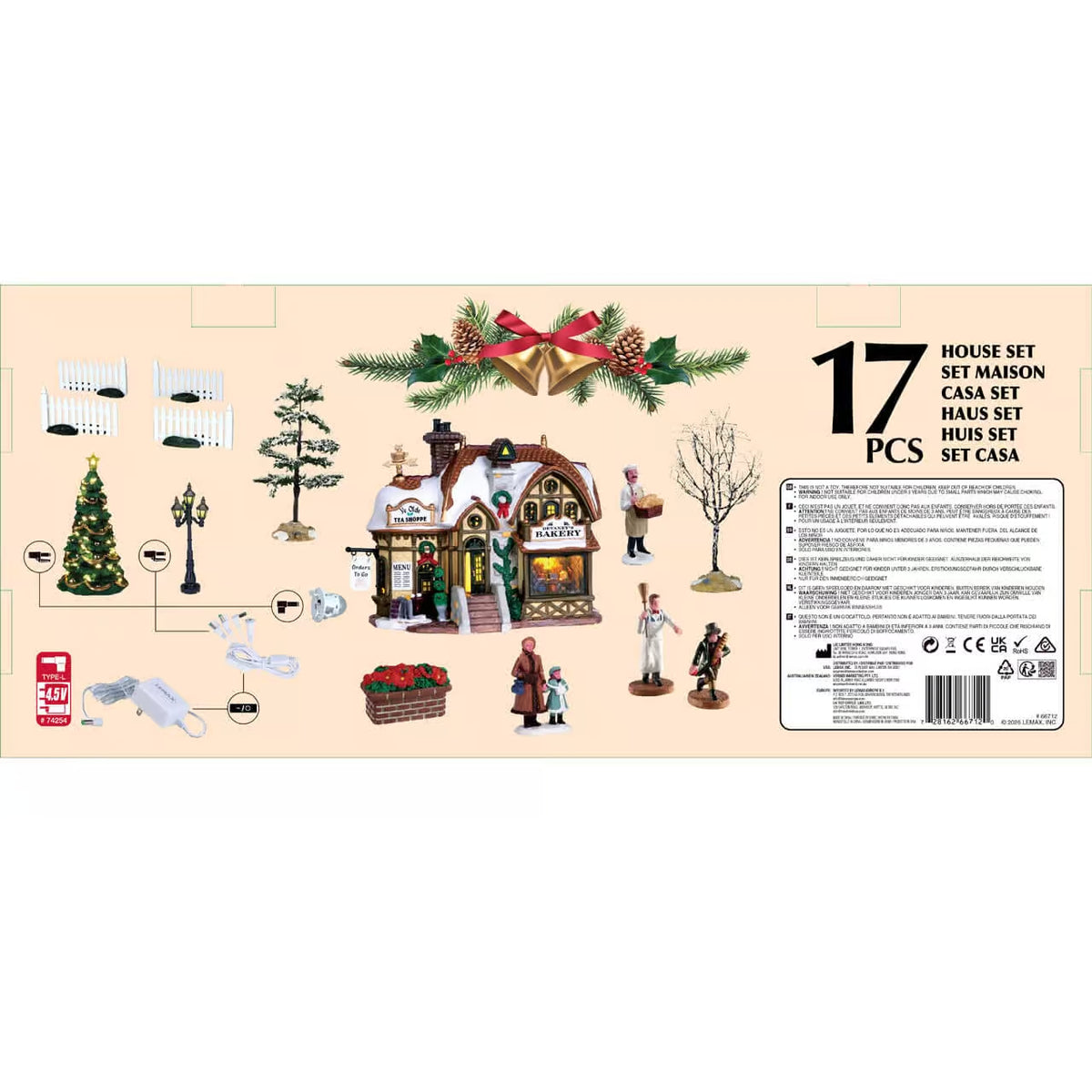 Devaney's Bakery Set Incl. Adaptor 550 Ma (White) Lemax Christmas Village House Set Lemax Christmas Village