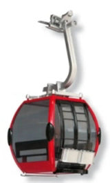 Cable Car Cabin Red/Black Scale 1:32 by Jagerndorfer