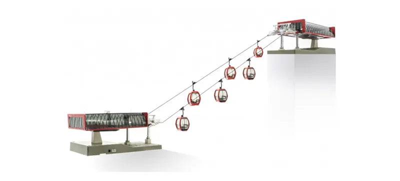 Cable Car Ski Lift D Line Set 82496 Red Black 6 Gondolas 1.87 by Jagerndorfer