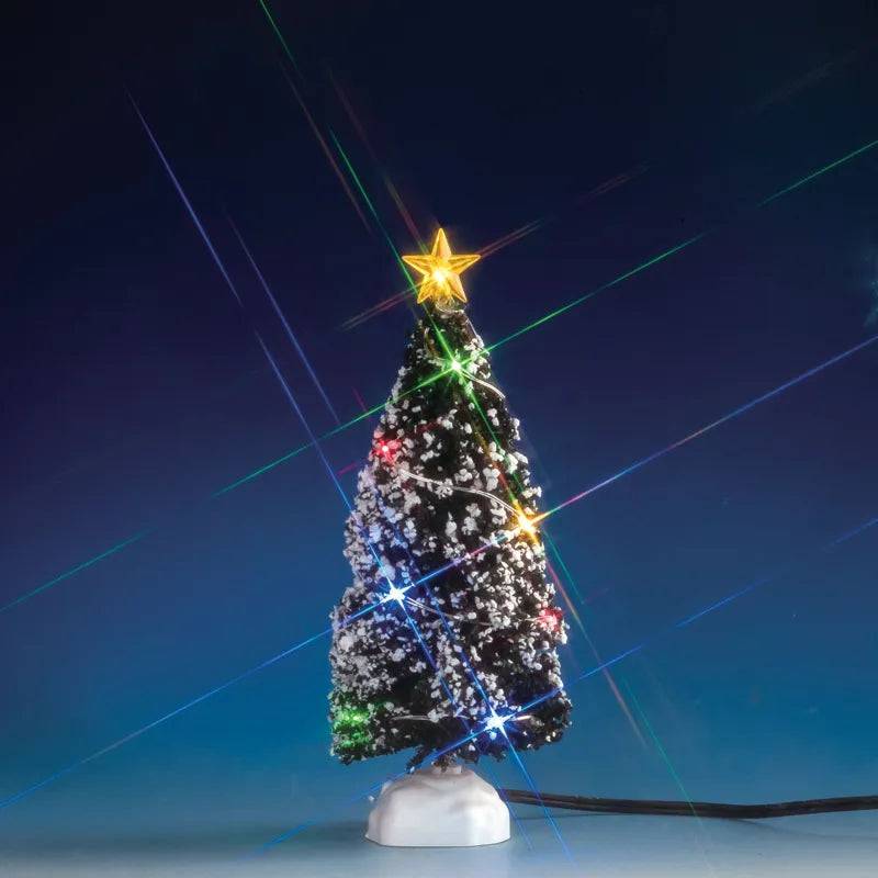12 Multi Light Evergreen Tree Medium Lemax Christmas Village Trees