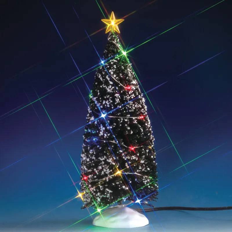 24 Multi-Coloured Light Evergreen Tree Large Lemax Christmas Village Trees