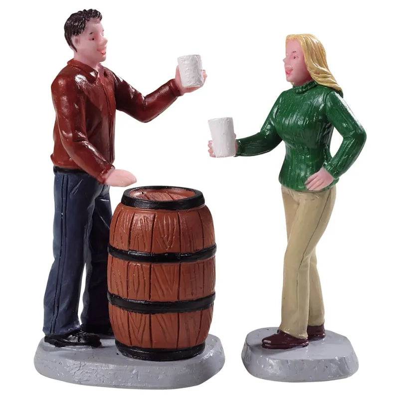 Cheers Set of 2 Lemax Christmas Village Figurine Lemax