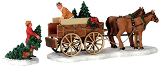 Christmas Tree Wagon Set Of 2 Lemax Christmas Table Accent Lemax