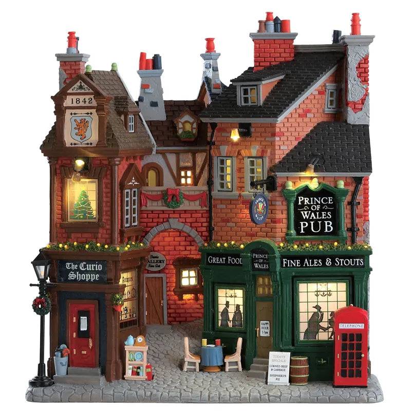 English Lane Lemax Christmas Village Illuminated Facade Lemax