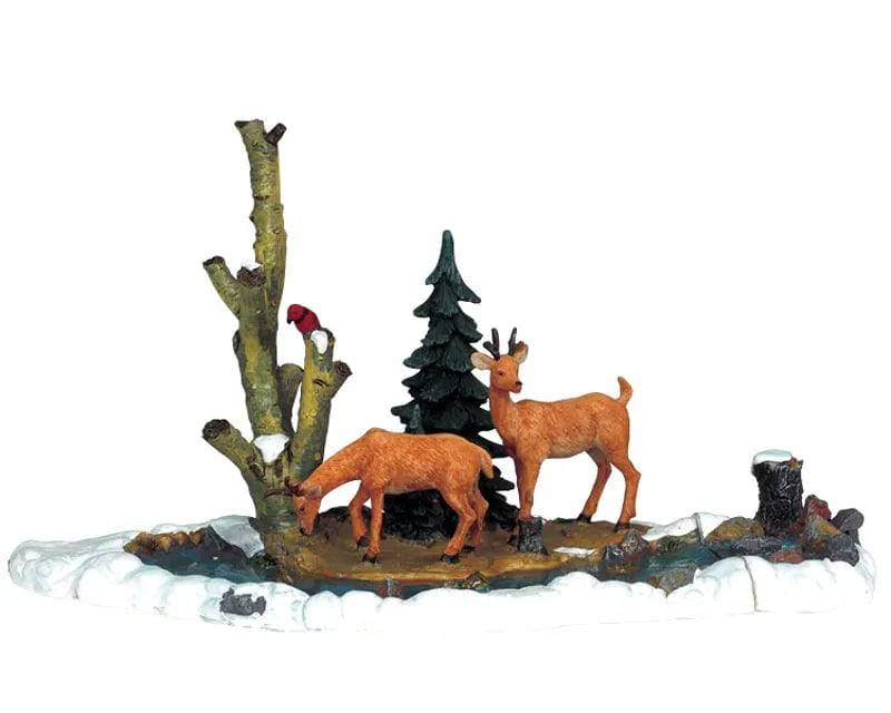 Feeding Deer 3pcs Lemax Christmas Village Table Accent