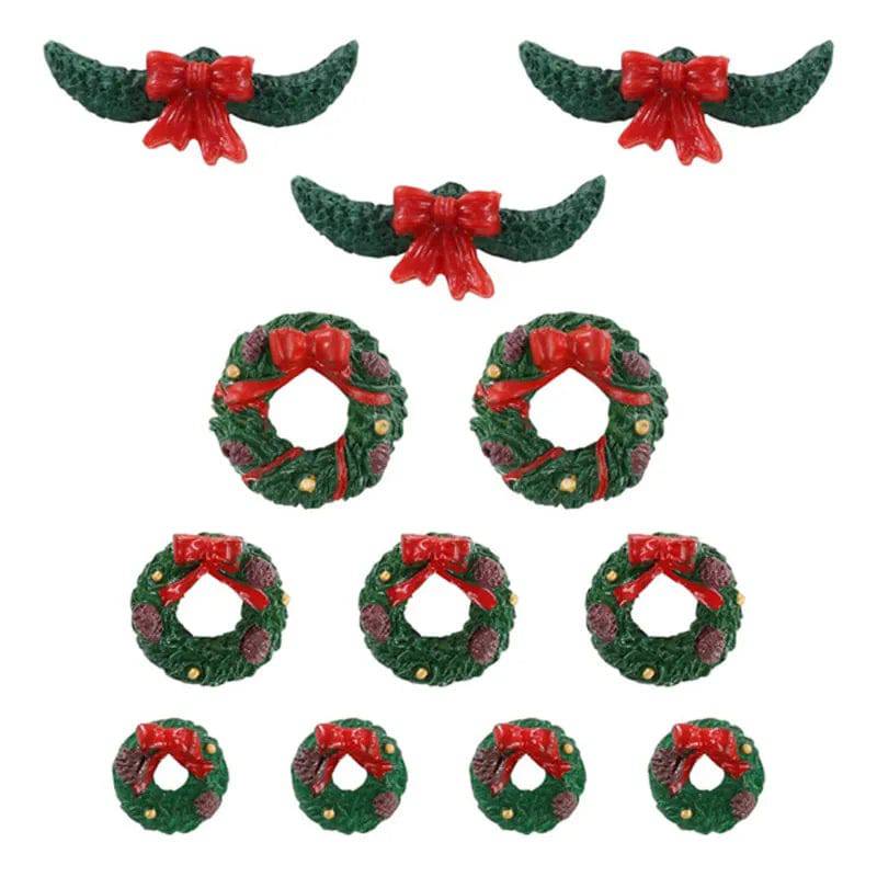 Garland And Wreaths Set Of 12 Lemax Christmas Village Accessory