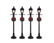 Gas Street Lanterns Set of 4 Lemax Christmas Village Accessory Lemax