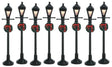 Gas Street Lanterns Set of 8 Lemax Christmas Village Accessory Lemax