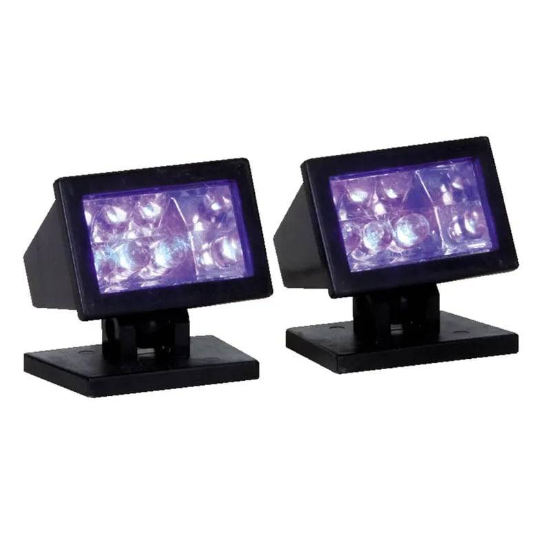Halloween Purple Light Set Of 2 B/O 4.5V Lemax Spooky Town Accessory