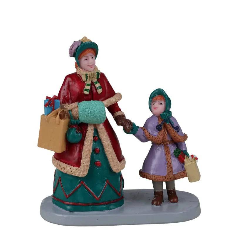 Holiday Shopping With Mum  Lemax Christmas Village Figurine