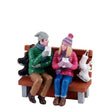 Hot Cocoa Drinkers Lemax Christmas Village Figurine Lemax