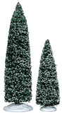 Snowy Juniper Large and Medium 2pcs Lemax Christmas Village Trees Lemax Christmas Village