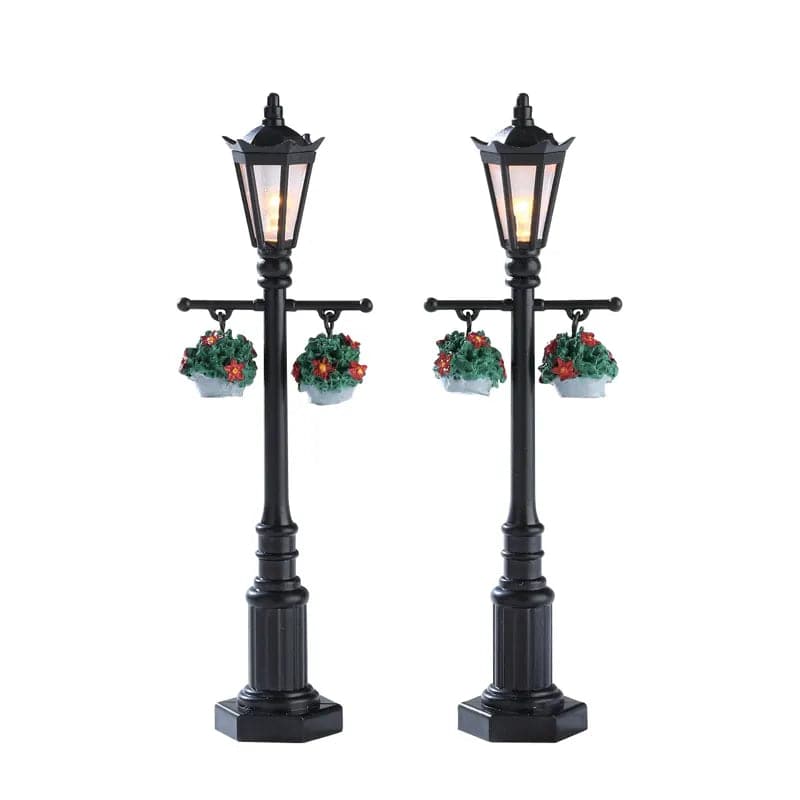 Old English Lamp Post Set Of 2 Lemax Christmas Village Accessory