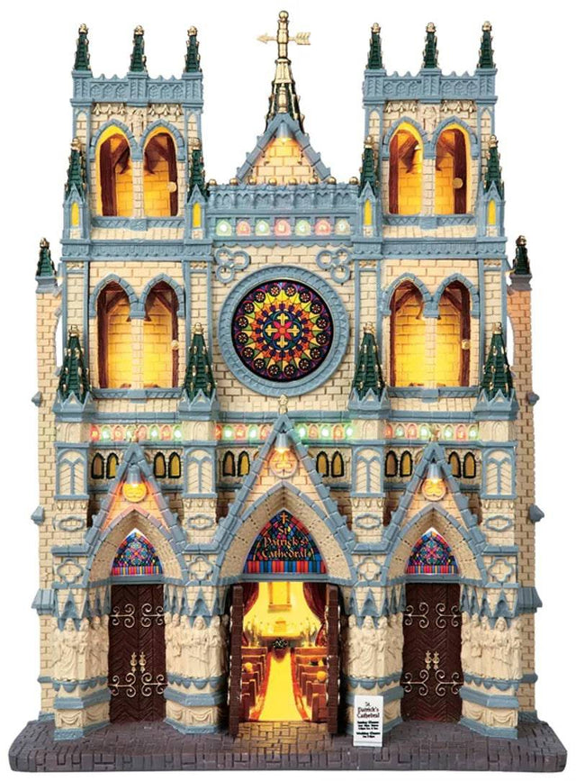 St. Patricks Cathedral Lemax Christmas Village Illuminated Facade Lemax Christmas Village