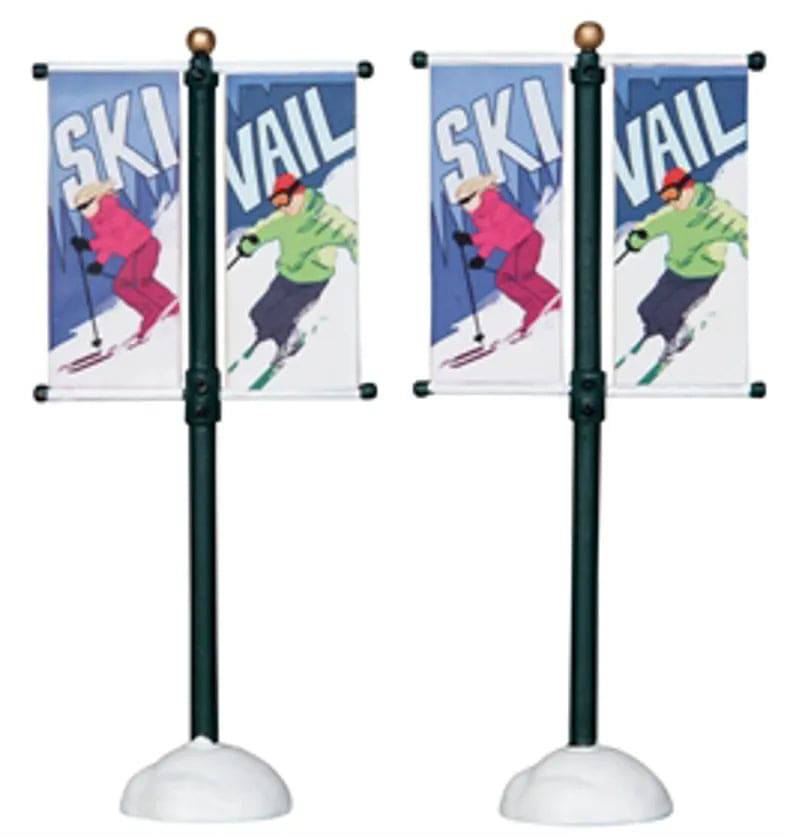 Street Pole Banner Set of 2 Lemax Christmas Village Accessory