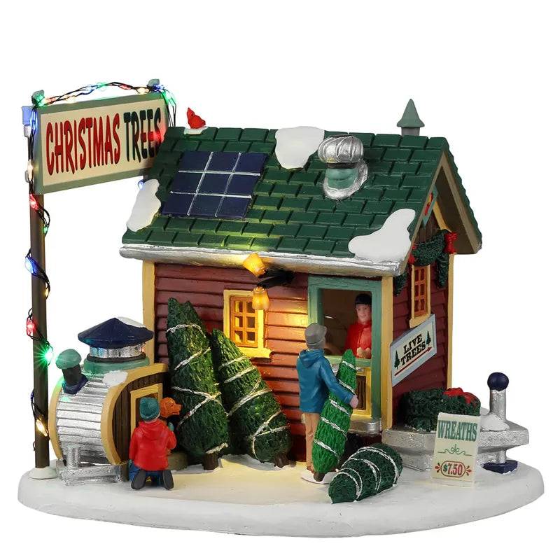 Tiny House Tree Lot Lemax Christmas Village Lighted Building