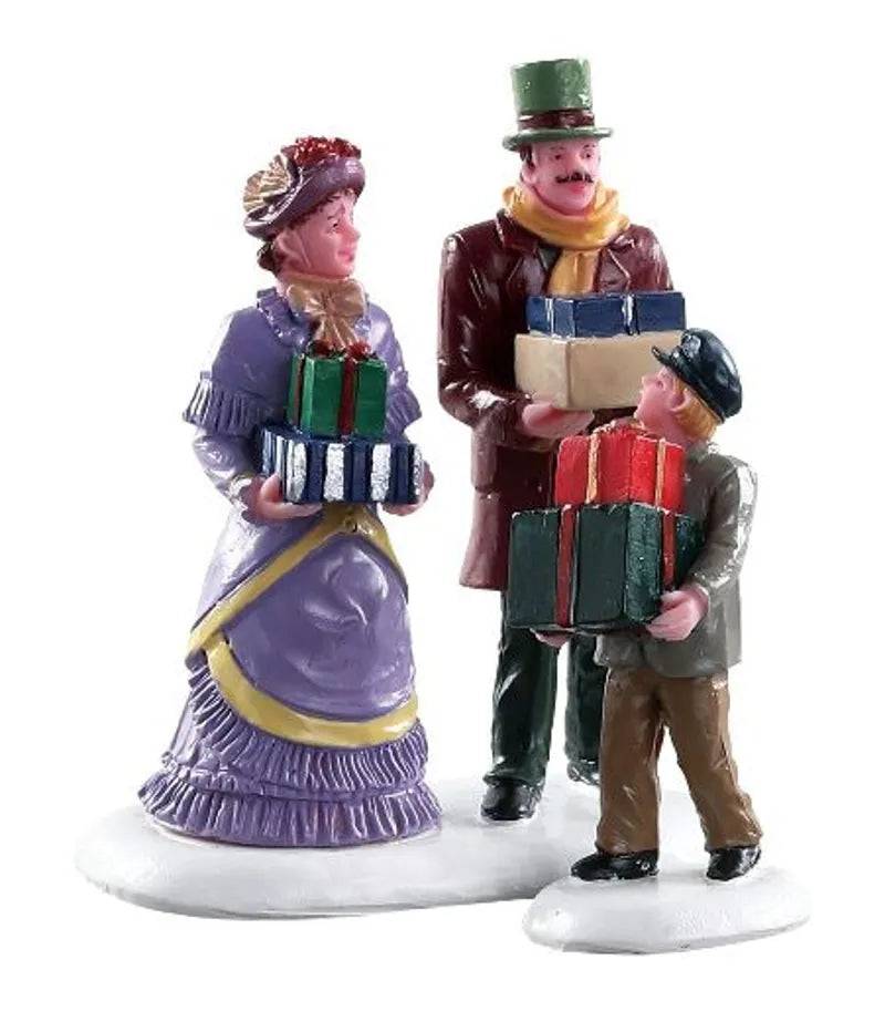 Walking Family Set of 2 Lemax Christmas Village Figurine