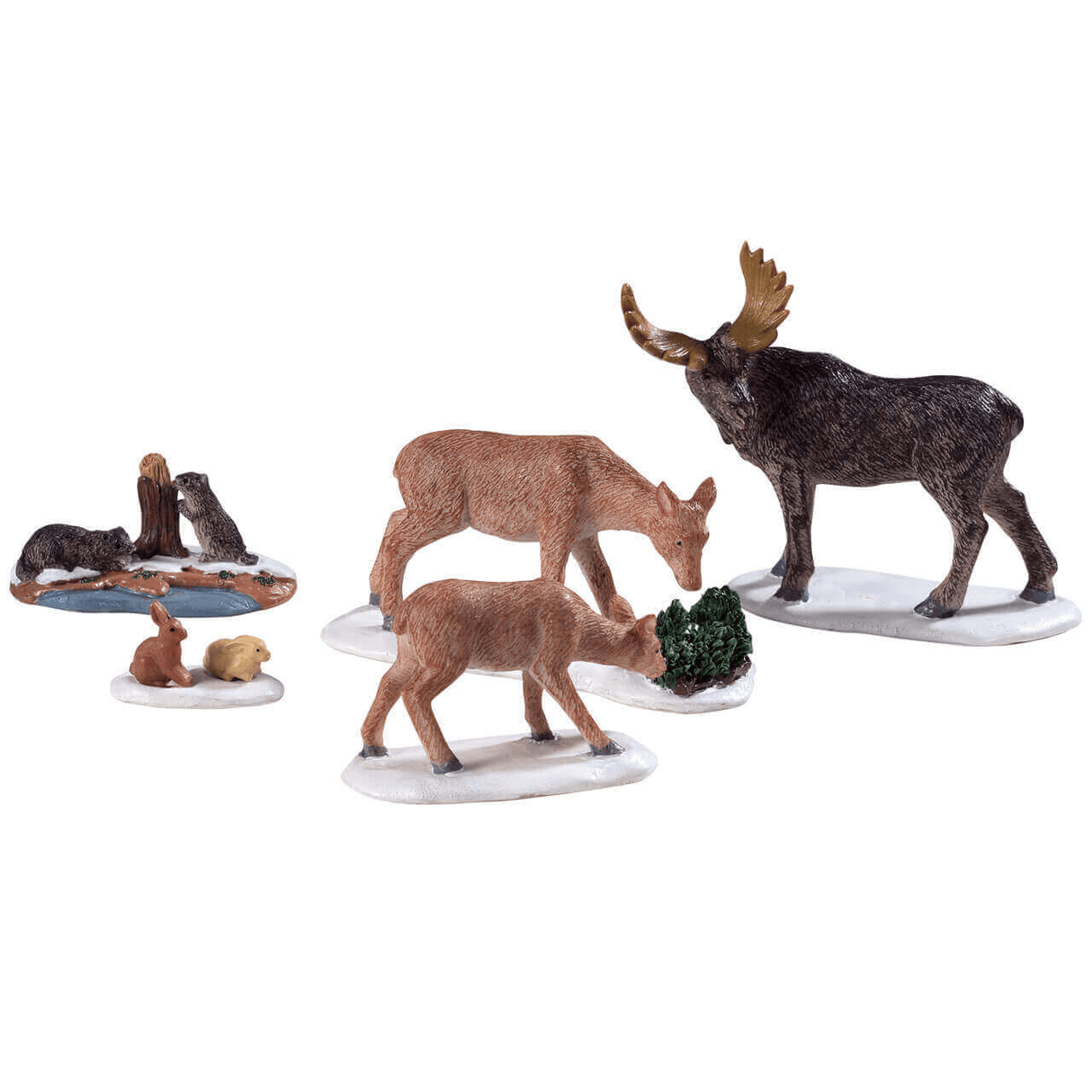 Wild Animals Set of 5 Lemax Christmas Village Figurine