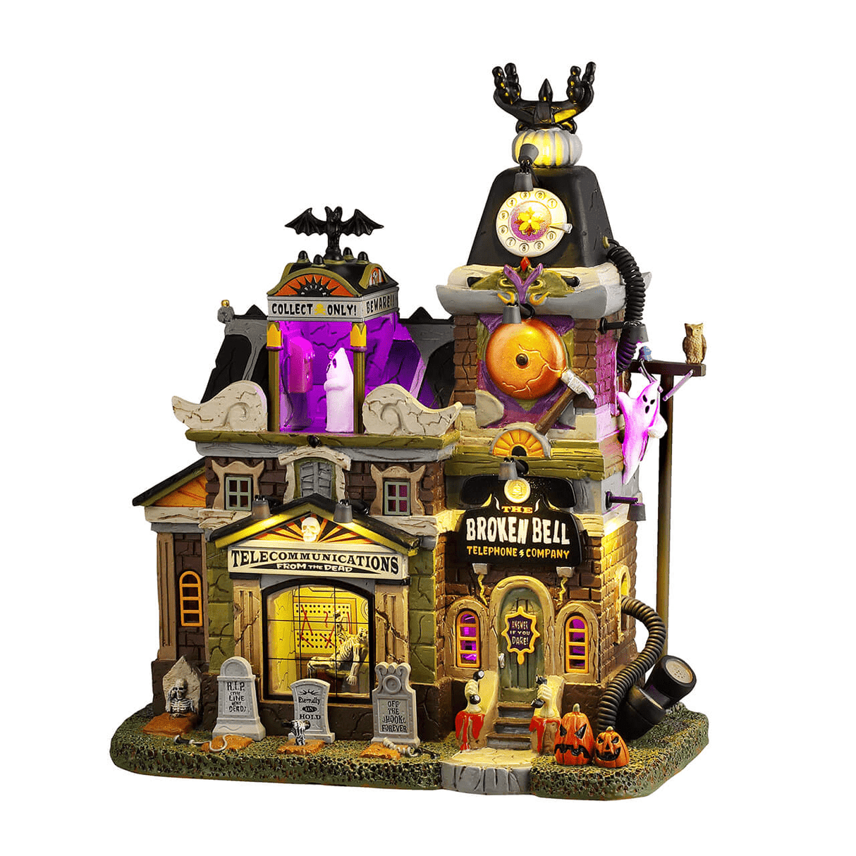 Broken Bell Telephone Co. Lemax Spooky Town Illuminated Building Lemax Spooky Town
