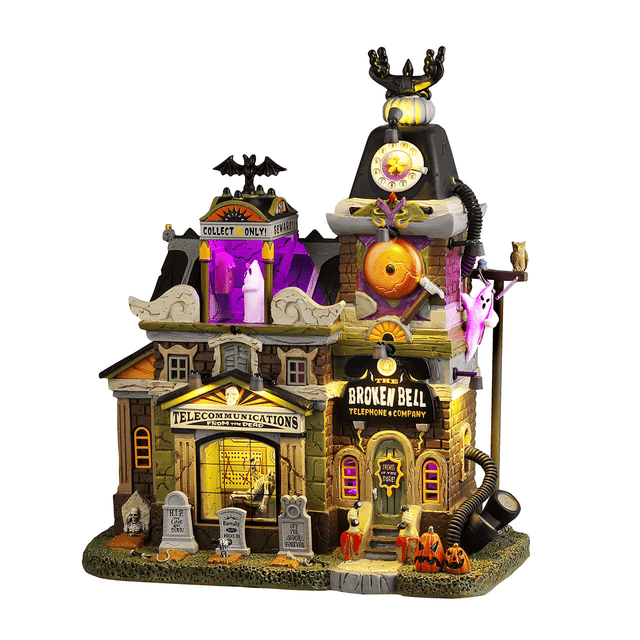 Broken Bell Telephone Co. Lemax Spooky Town Illuminated Building Lemax Spooky Town