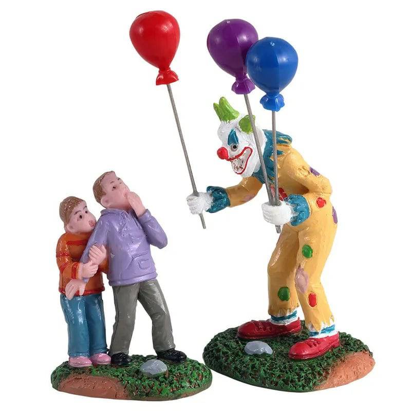 Lemax Spooky Town Figurine Creepy Balloon Seller Set Of 2