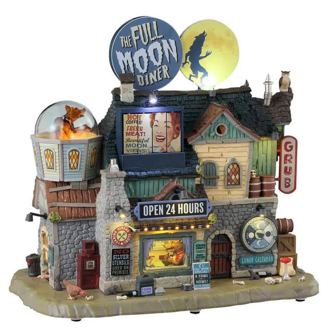 The Full Moon Diner Lemax Spooky Town Sights and Sounds Lemax Spooky Town
