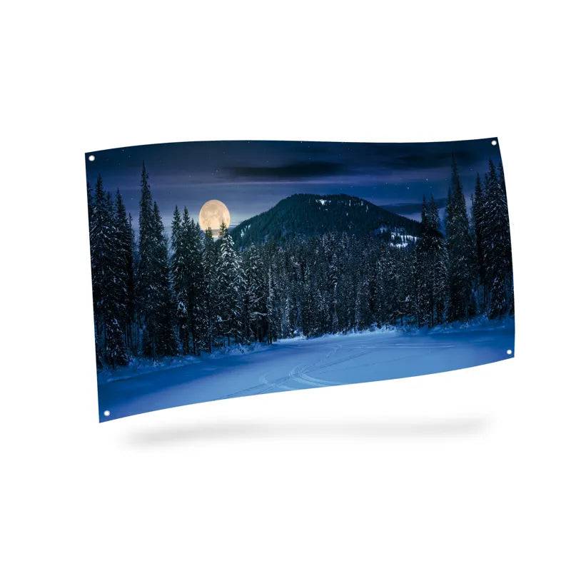 My Village Background Cloth Mountain Night 150 x 75cm