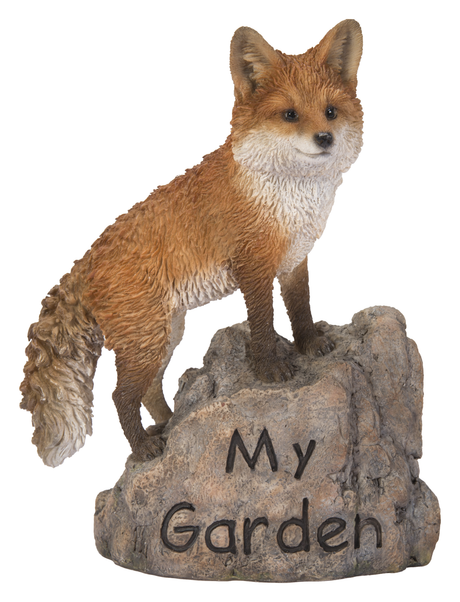 Red Fox on My Garden Rock by Vivid Arts Vivid Arts