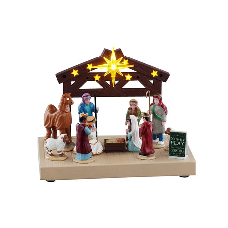 Nativity Play, B/O (4.5V) Lemax Christmas Village Table Accent Lemax