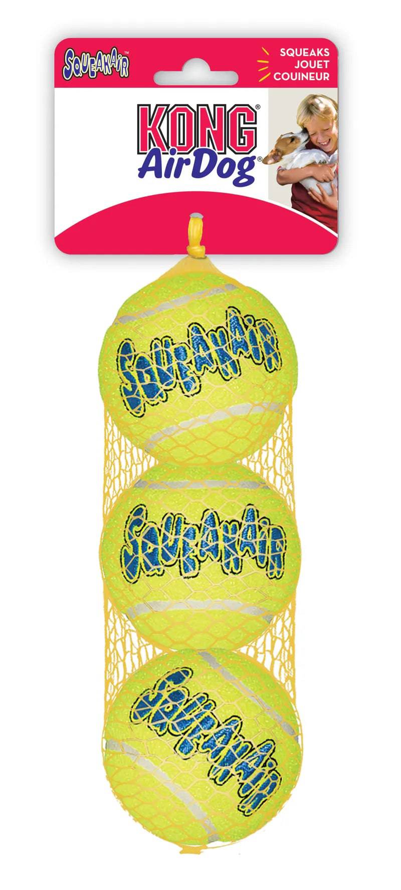 Kong Air Squeak TennisBall x 3