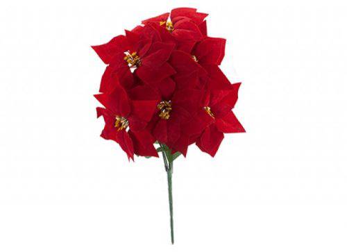48cm Poinsettia 7 Head Bunch
