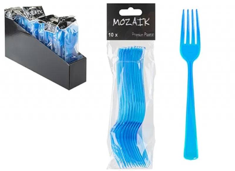 BLUE CUTLERY FORK 10PK
