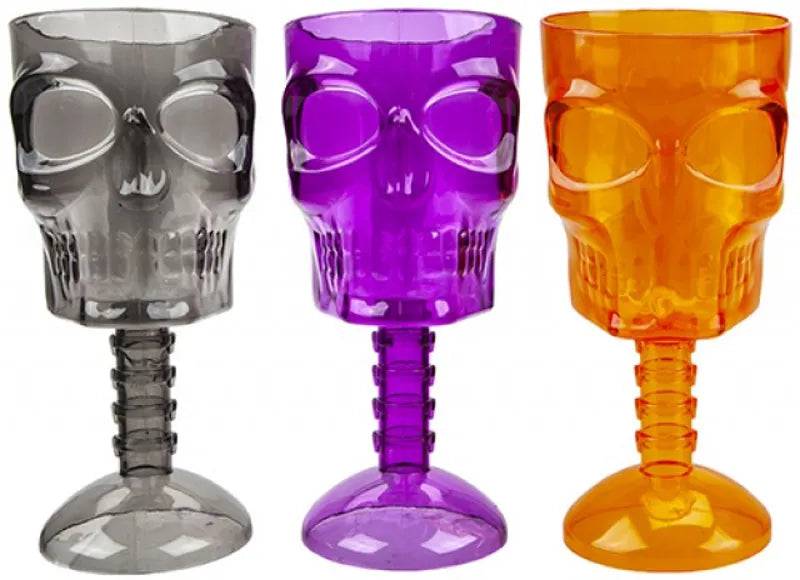 Skull Drinking Goblet With Sticker Assorted