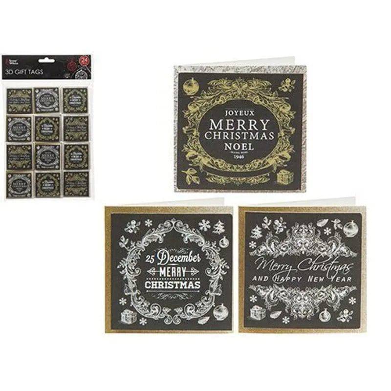 Xmas Gift Tags 3D 24pk