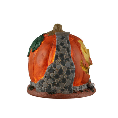 PUMPKIN SKULL HOUSE, AC ADAPTABLE Lemax Spooky Town
