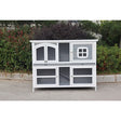 Harrisons Ravenglass Double Rabbit Hutch Soft Grey 150x60x116cm Pedigree Wholesale Limited