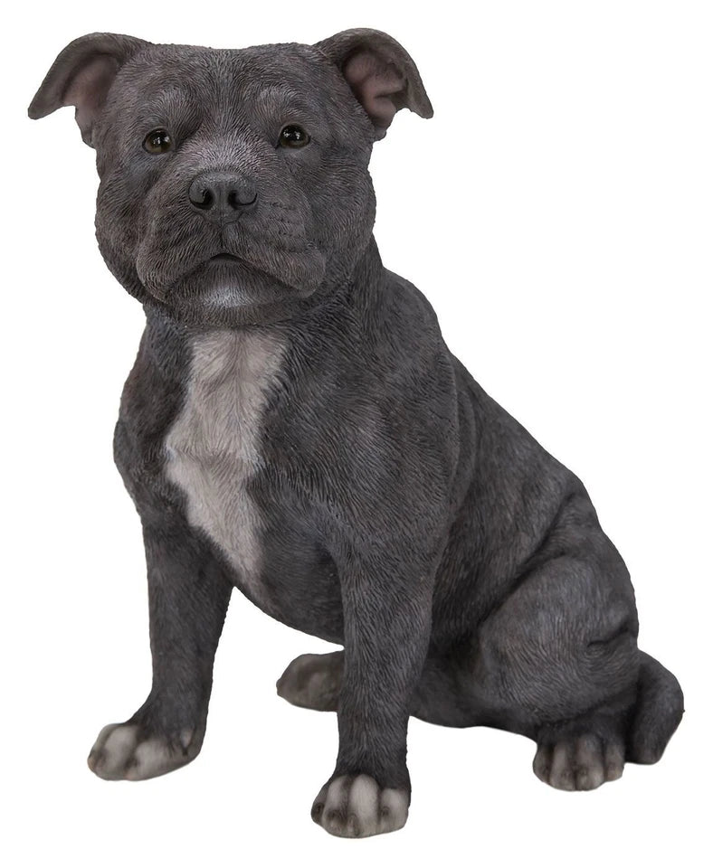Staffordshire Blue Terrier Real Life Resin Ornament by Vivid Arts