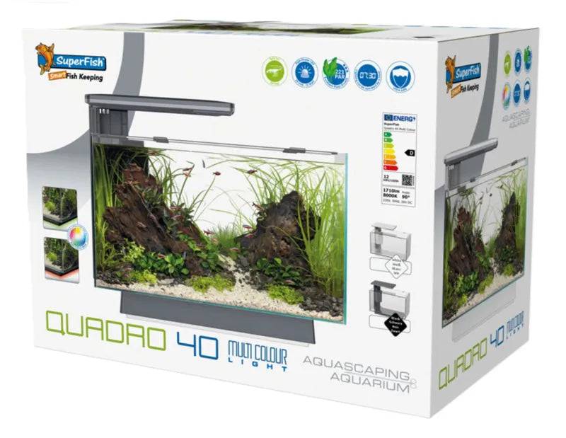 SuperFish White Aquarium Quadro 40 Multi-Colour LED Superfish