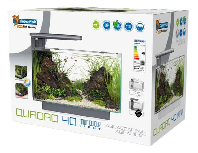 SuperFish White Aquarium Quadro 40 Multi-Colour LED Superfish