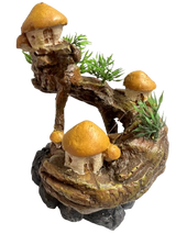 Mushroom Houses on Branch Aquarium Ornament